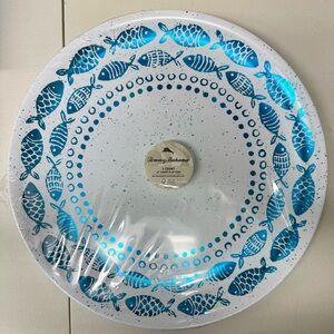 Tommy Bahama Blue Speckled 16" Coupe Platters